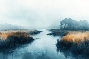 湿地水彩数字艺术3