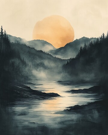 淡灰山水淡灰山水水彩2