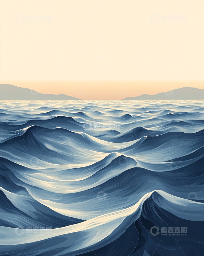 高清大图下载【趣麦麦图】波浪渐升渐落2