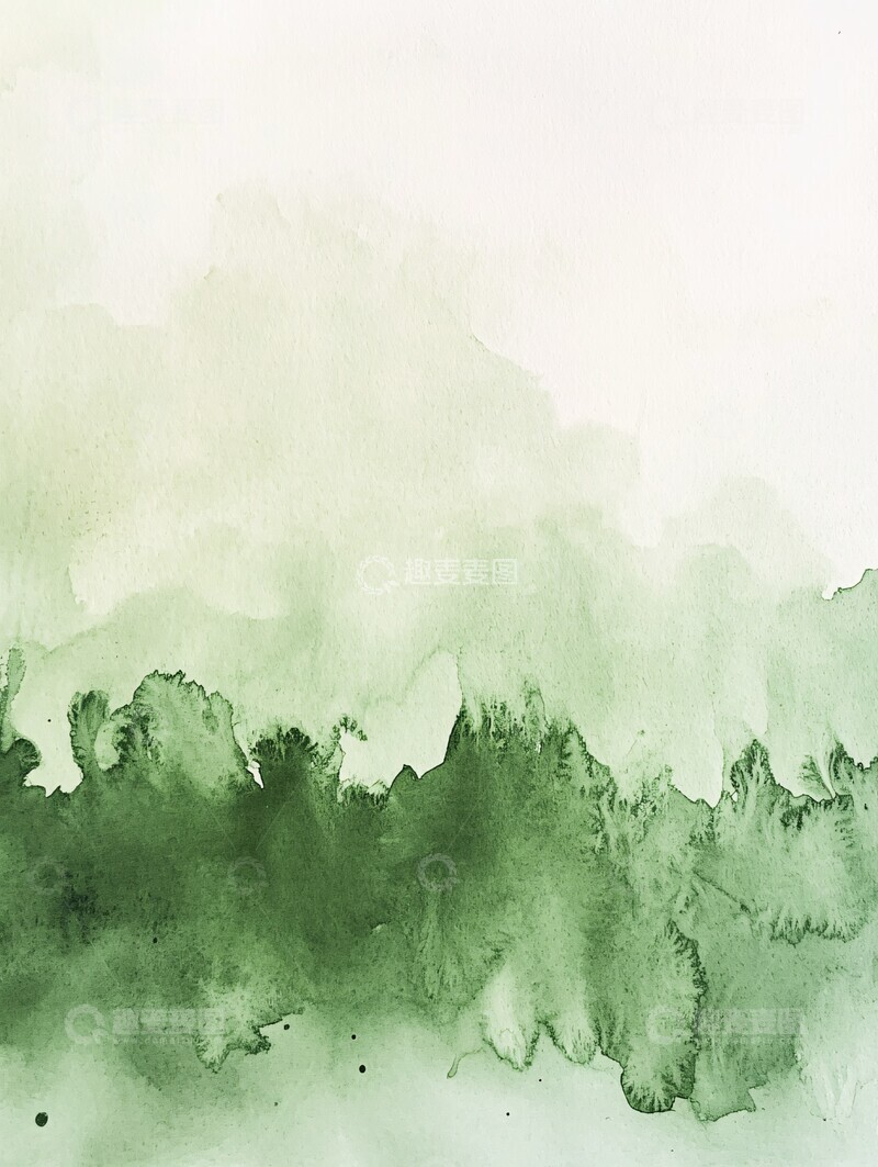 高清大图下载【趣麦麦图】浅绿渐变水彩1