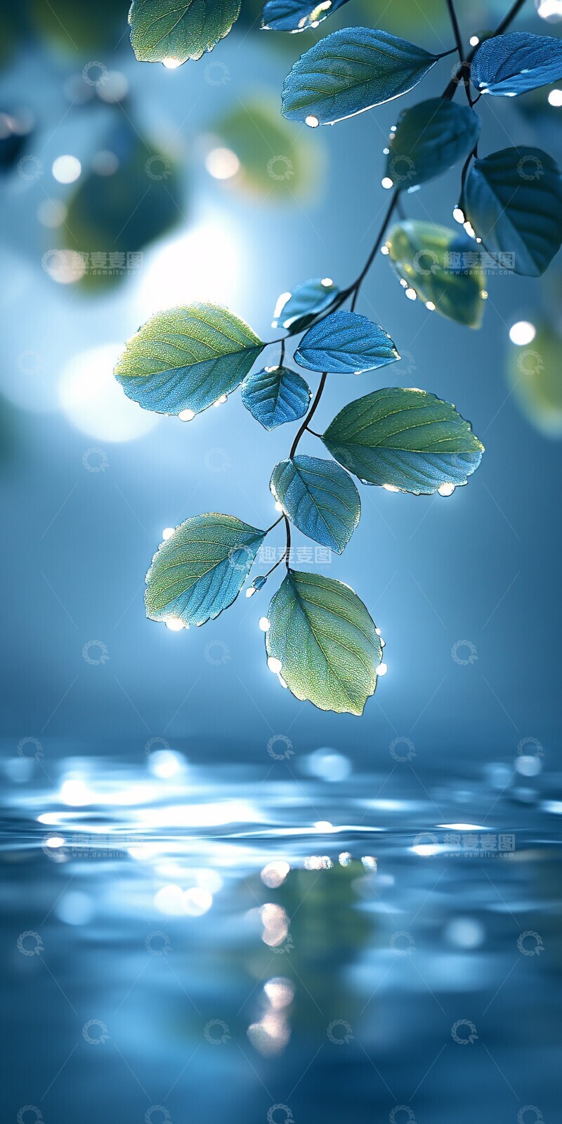 高清大图下载【趣麦麦图】蓝绿模糊背景2