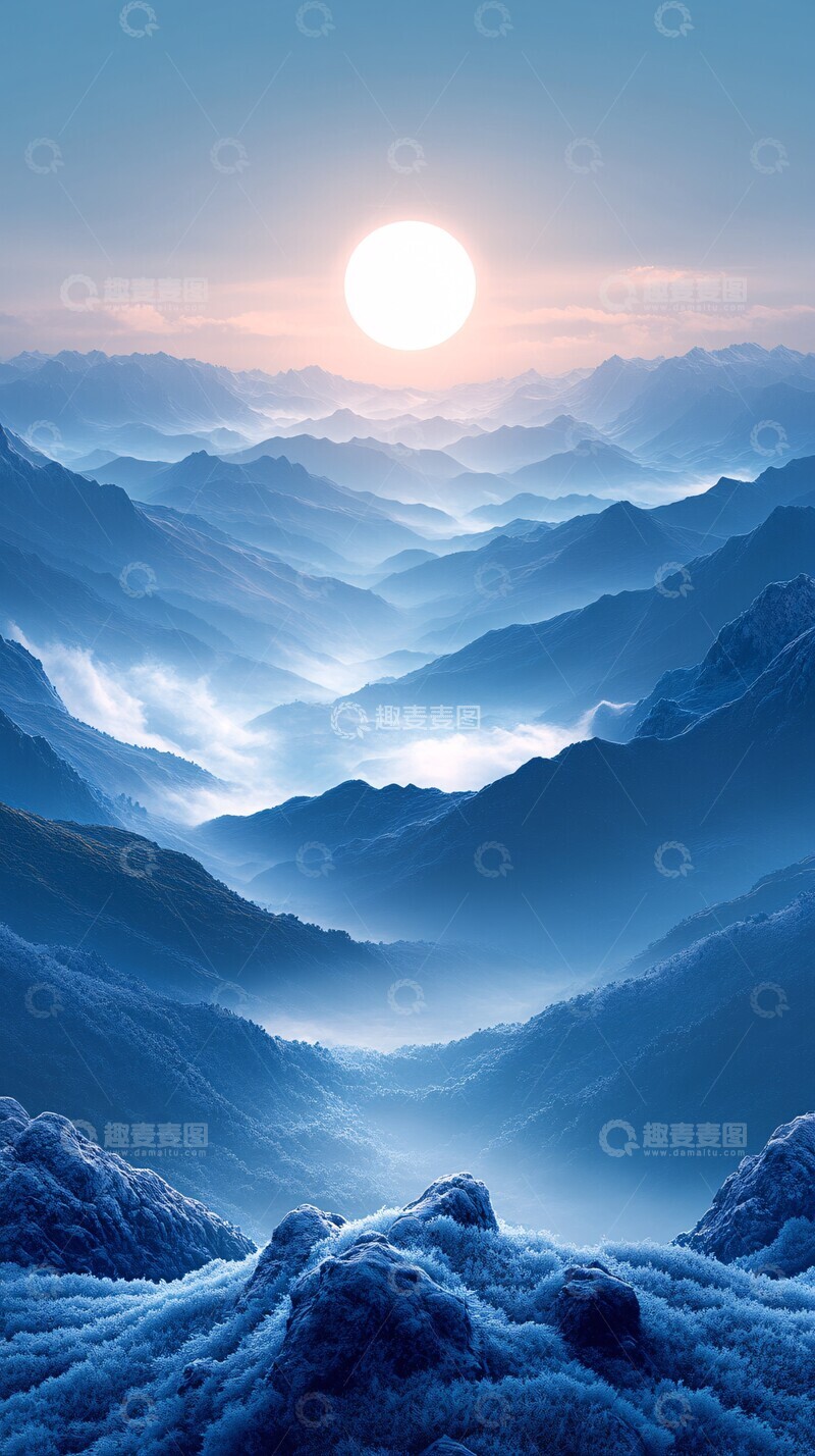 高清大图下载【趣麦麦图】蓝冰渐变纹理1