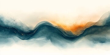 浅蓝暖米渐变波浪2