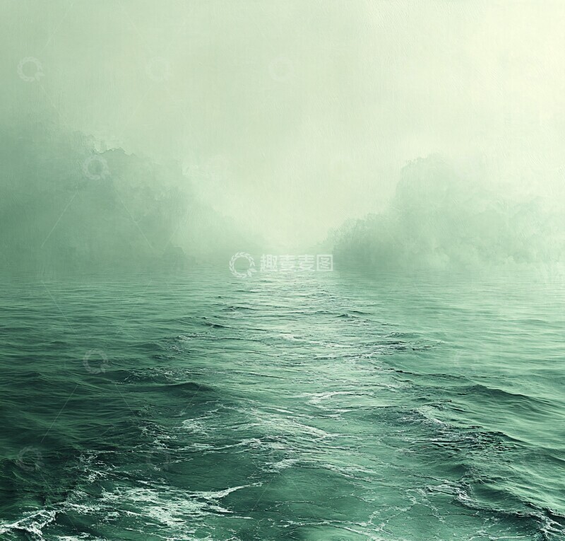 高清大图下载【趣麦麦图】水光绿影模糊色调抽象
