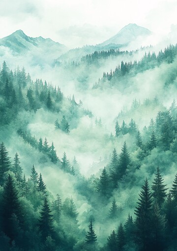 海军绿雾气水彩1