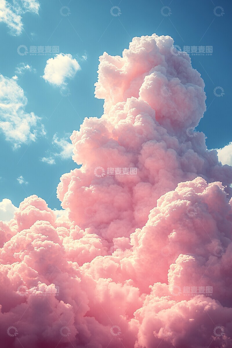 蓝粉黄渐变云景