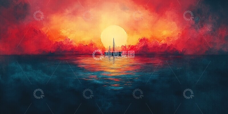 高清大图下载【趣麦麦图】水彩天空背景