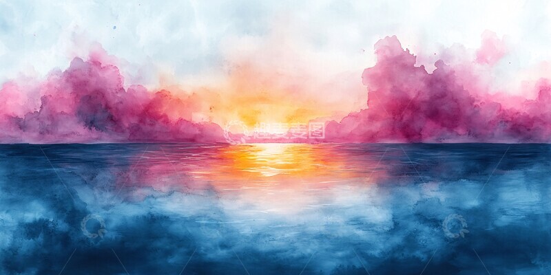 高清大图下载【趣麦麦图】水彩天空背景3