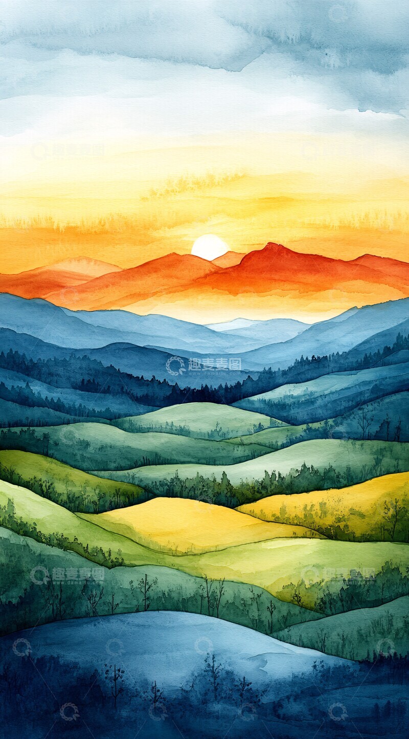 高清大图下载【趣麦麦图】开阔草地条纹背景1