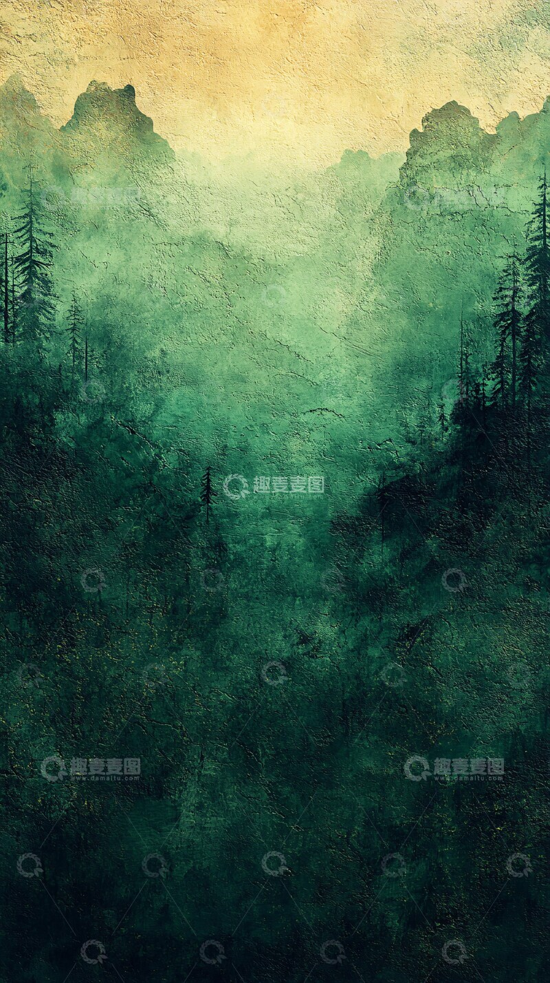 高清大图下载【趣麦麦图】绿松渐变背景