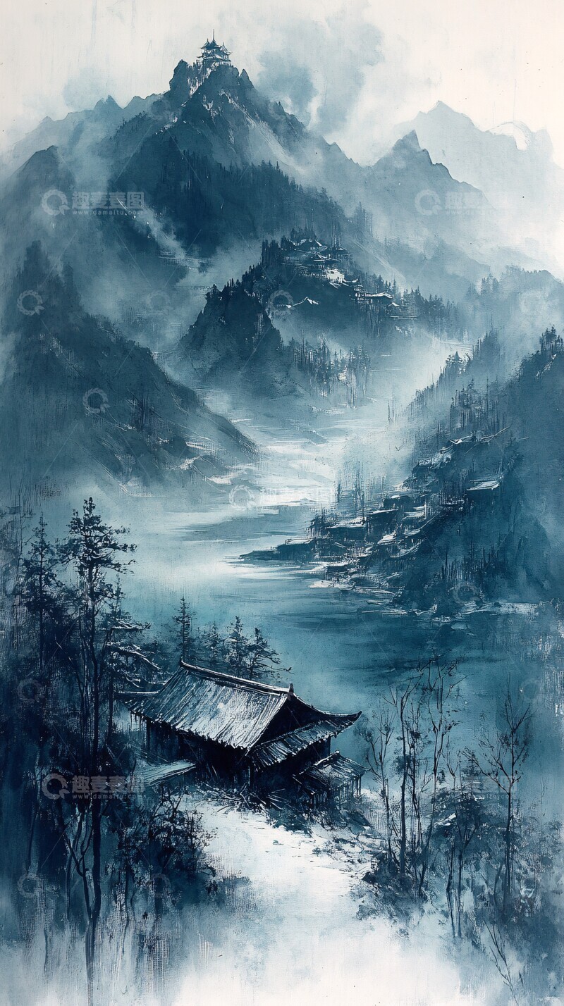 高清大图下载【趣麦麦图】冬日残垣冬日残垣山坡1