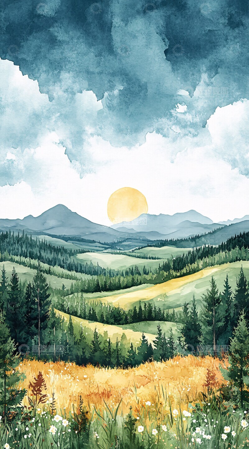 高清大图下载【趣麦麦图】开阔草地条纹背景3