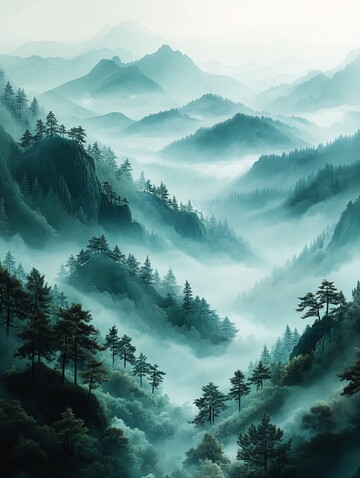 山峦薄雾山峦薄雾绿色2