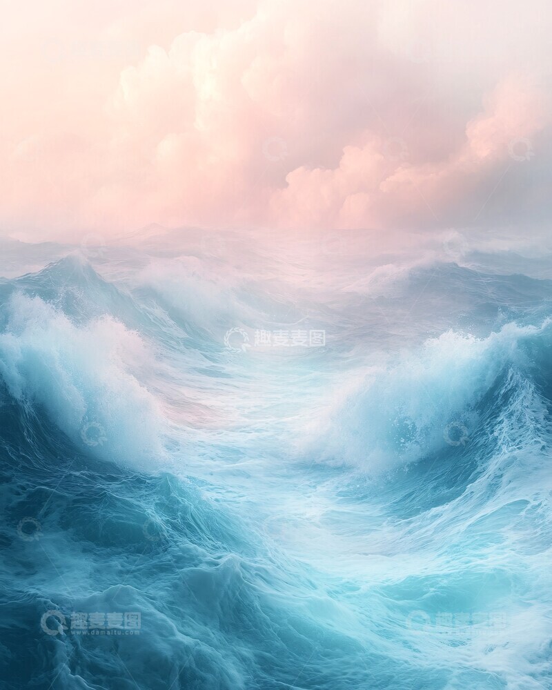 高清大图下载【趣麦麦图】海天一色浪花涌2