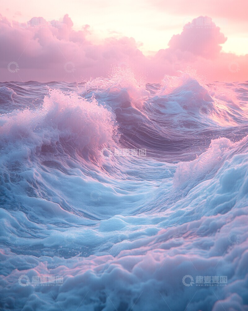 高清大图下载【趣麦麦图】海天一色浪花涌1