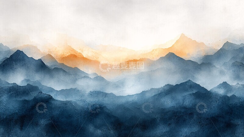 高清大图下载【趣麦麦图】水彩淡雅背景图2