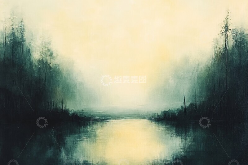 高清大图下载【趣麦麦图】幽静山水幽静山水油画3