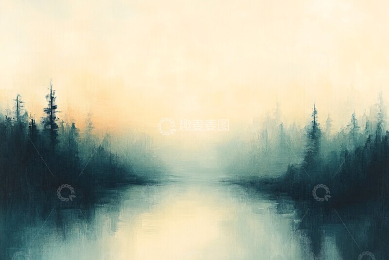 高清大图下载【趣麦麦图】幽静山水幽静山水油画1