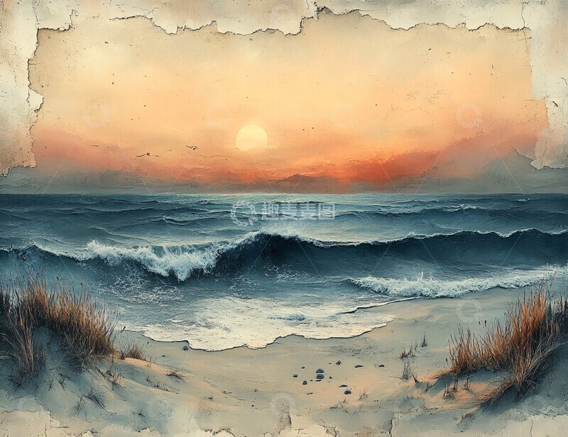 高清大图下载【趣麦麦图】沙滩海洋页边