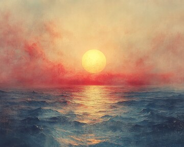 海面落日海面落日夕阳