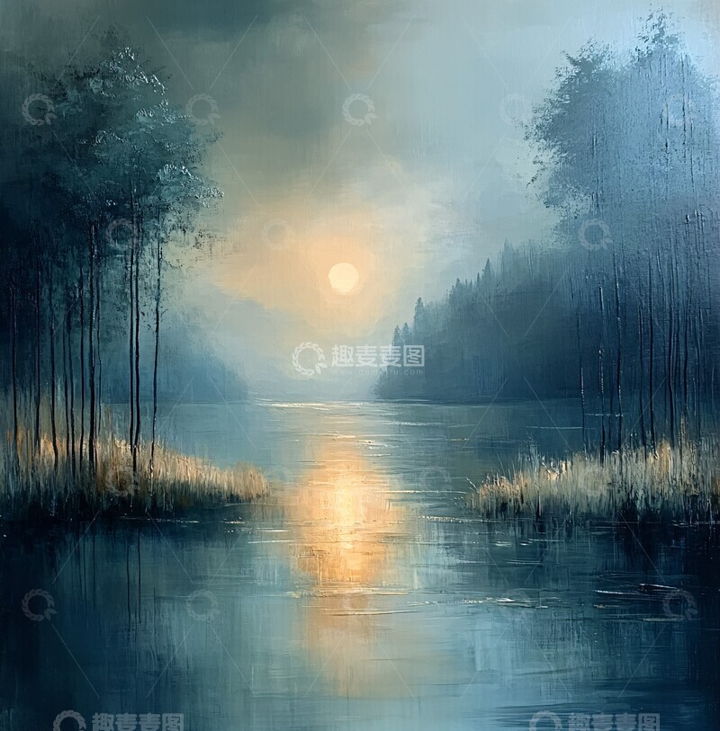 雾中树影色调氛围朦胧2