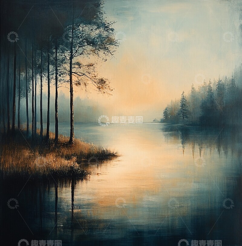 雾中树影色调氛围朦胧3