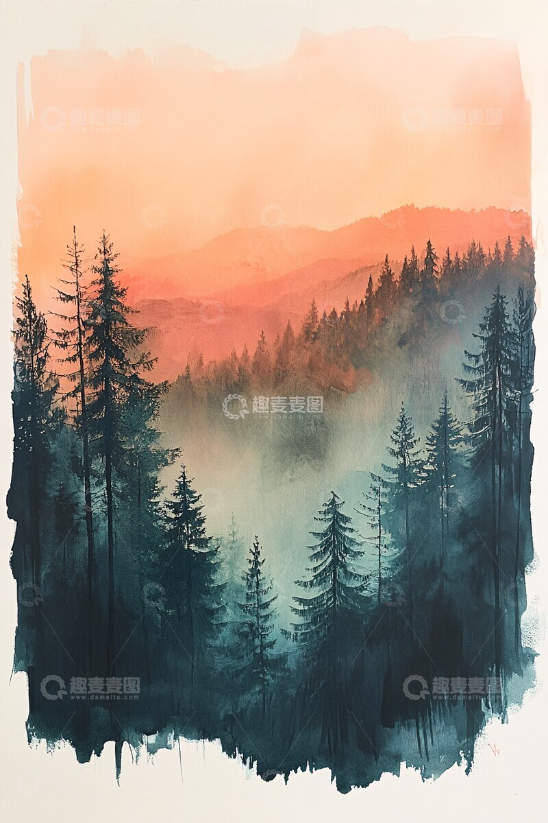 高清大图下载【趣麦麦图】森林笔触森林笔触刷痕2