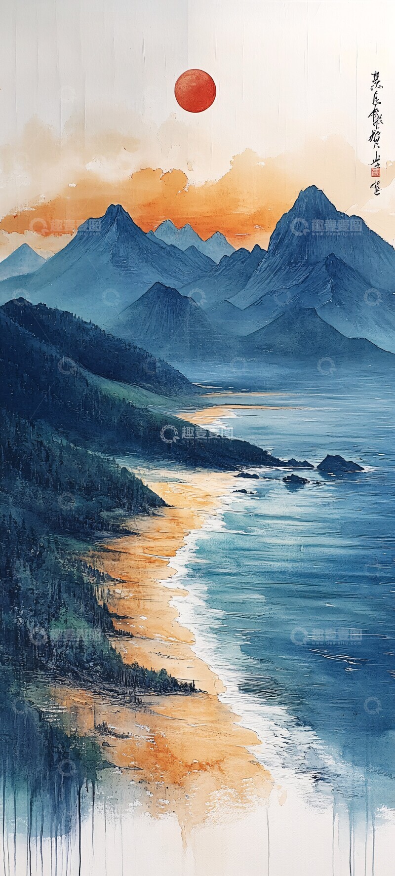 高清大图下载【趣麦麦图】水彩纸本水彩纸本平静2