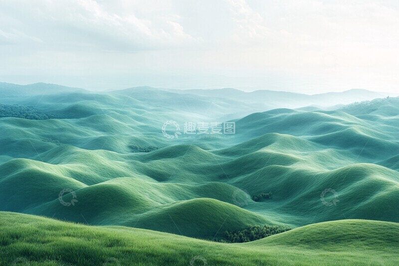高清大图下载【趣麦麦图】绿色山丘与蓝天3