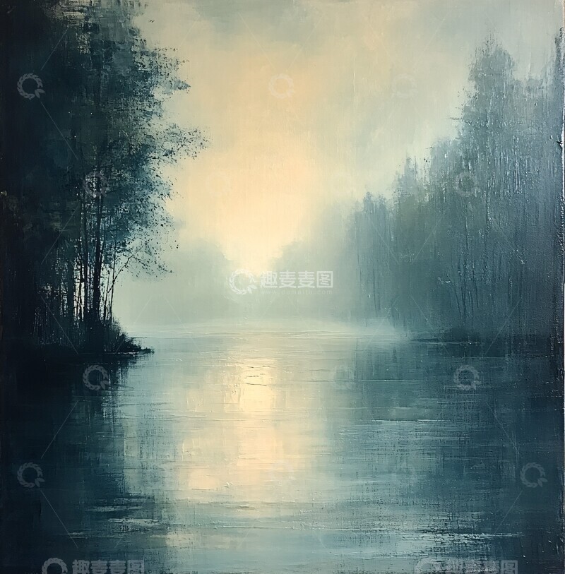 雾中树影色调氛围朦胧1