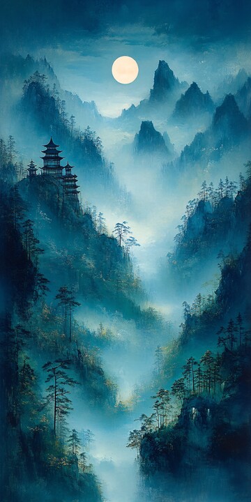 青绿山水图青绿山水背景