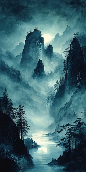 青绿山水图青绿山水背景2