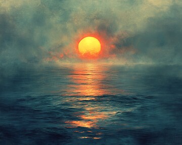 海面落日海面落日夕阳2