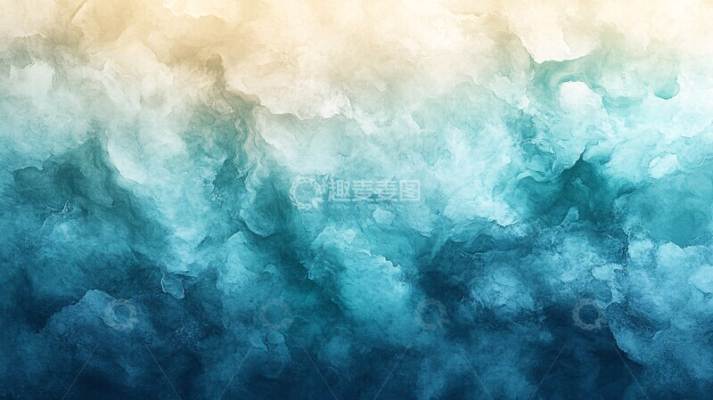 高清大图下载【趣麦麦图】蓝绿水彩纹理1