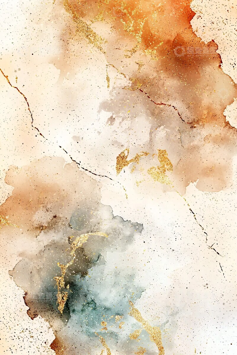 高清大图下载【趣麦麦图】白水彩金边背景2