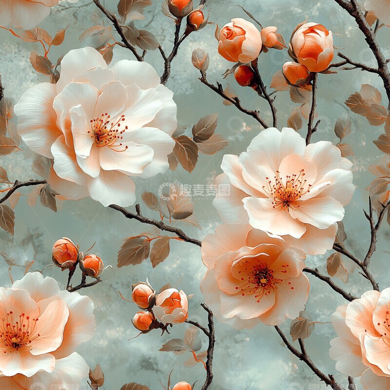 高清大图下载【趣麦麦图】玫瑰樱花花瓣纹理2