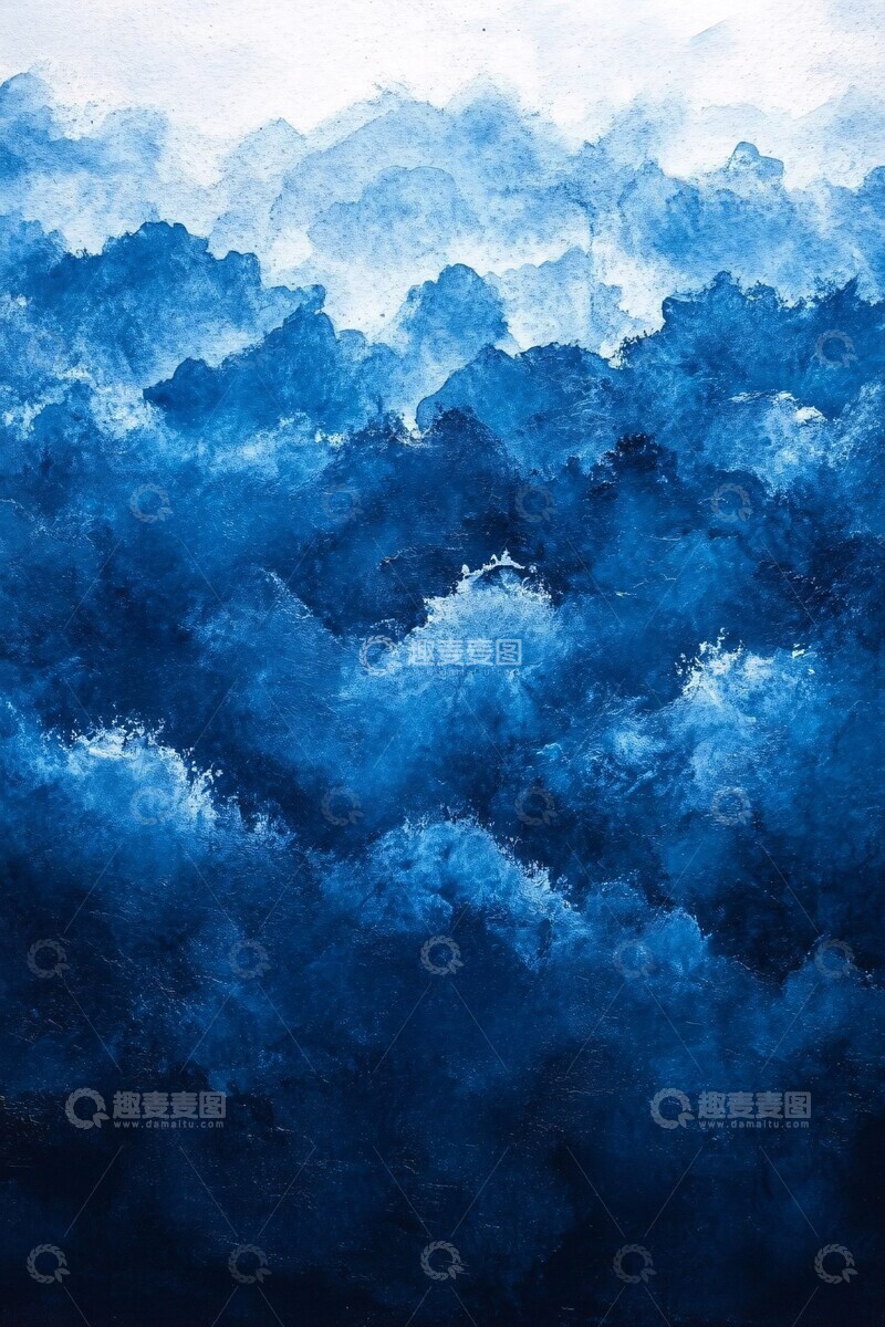 高清大图下载【趣麦麦图】水彩蓝色背景
