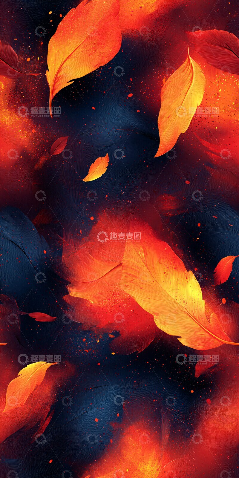 高清大图下载【趣麦麦图】火焰笔触纹理