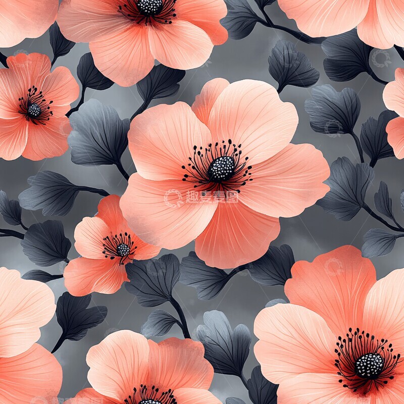 高清大图下载【趣麦麦图】水彩花束背景图3