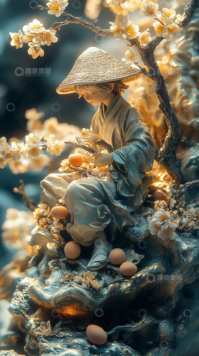 高清大图下载【趣麦麦图】牧童与杏花枝2