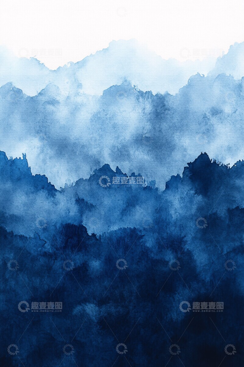 高清大图下载【趣麦麦图】水彩蓝色背景3