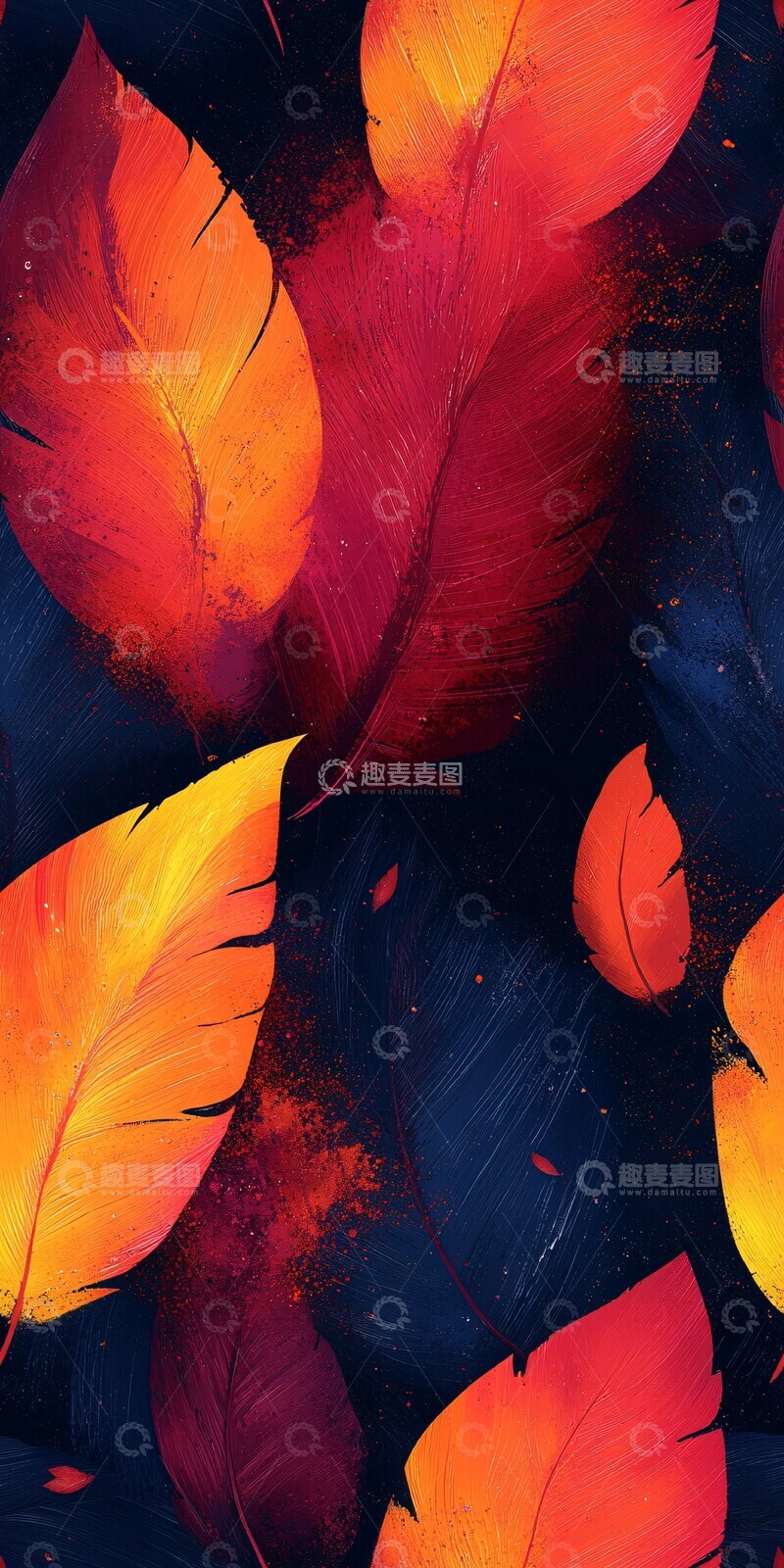 高清大图下载【趣麦麦图】火焰笔触纹理1