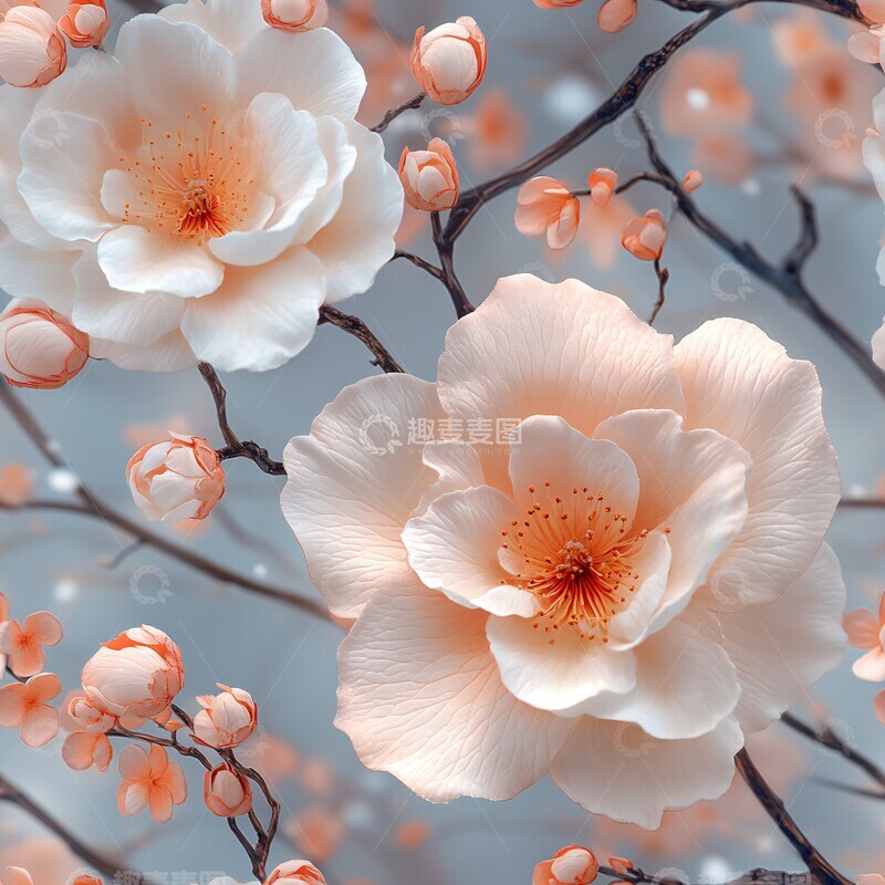 高清大图下载【趣麦麦图】玫瑰樱花花瓣纹理