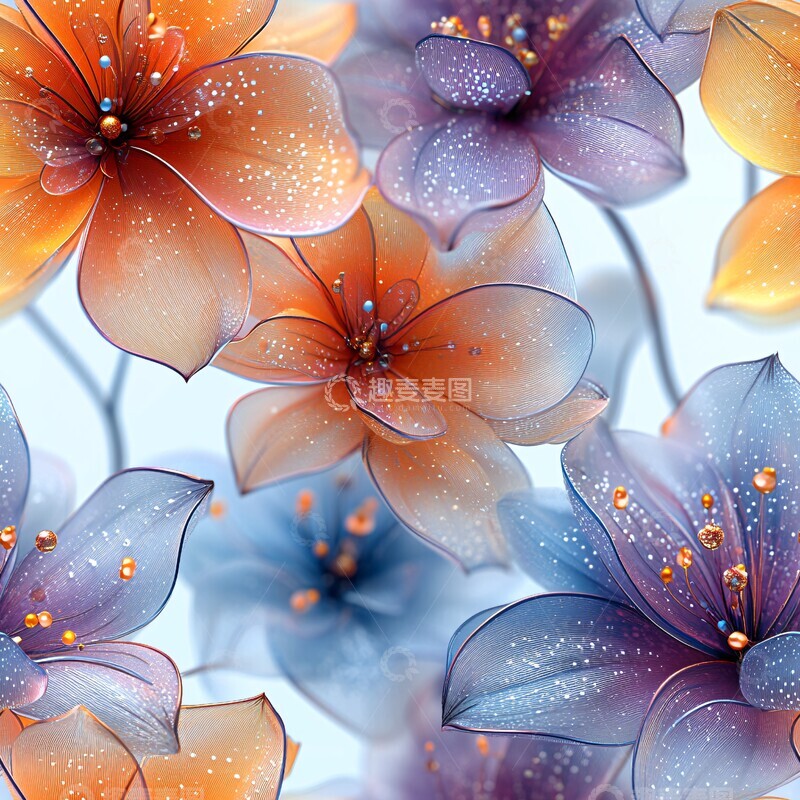 高清大图下载【趣麦麦图】多彩花卉排列2