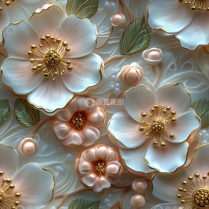 高清大图下载【趣麦麦图】花卉设计图花卉设计粉色1