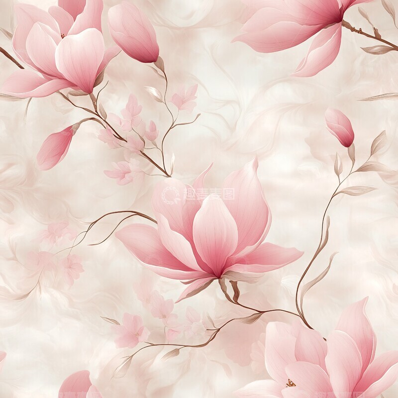 高清大图下载【趣麦麦图】梦幻粉色木兰花园3