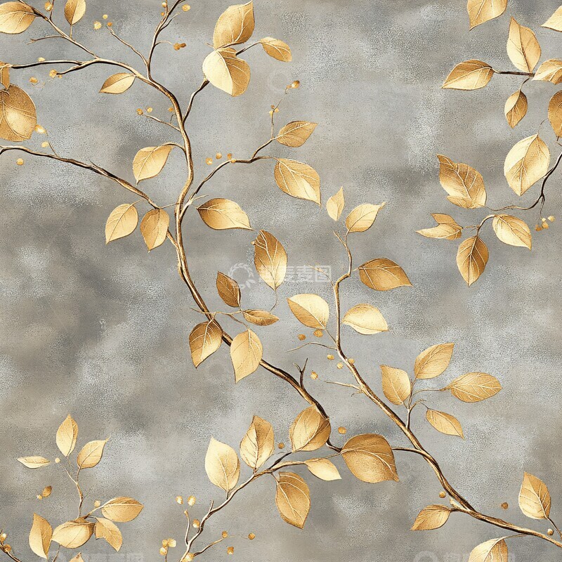 高清大图下载【趣麦麦图】灰背景金藤纹设计2