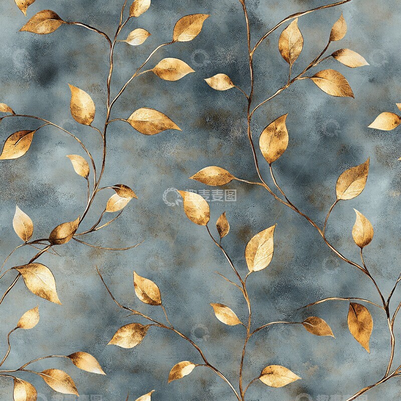 高清大图下载【趣麦麦图】灰背景金藤纹设计1