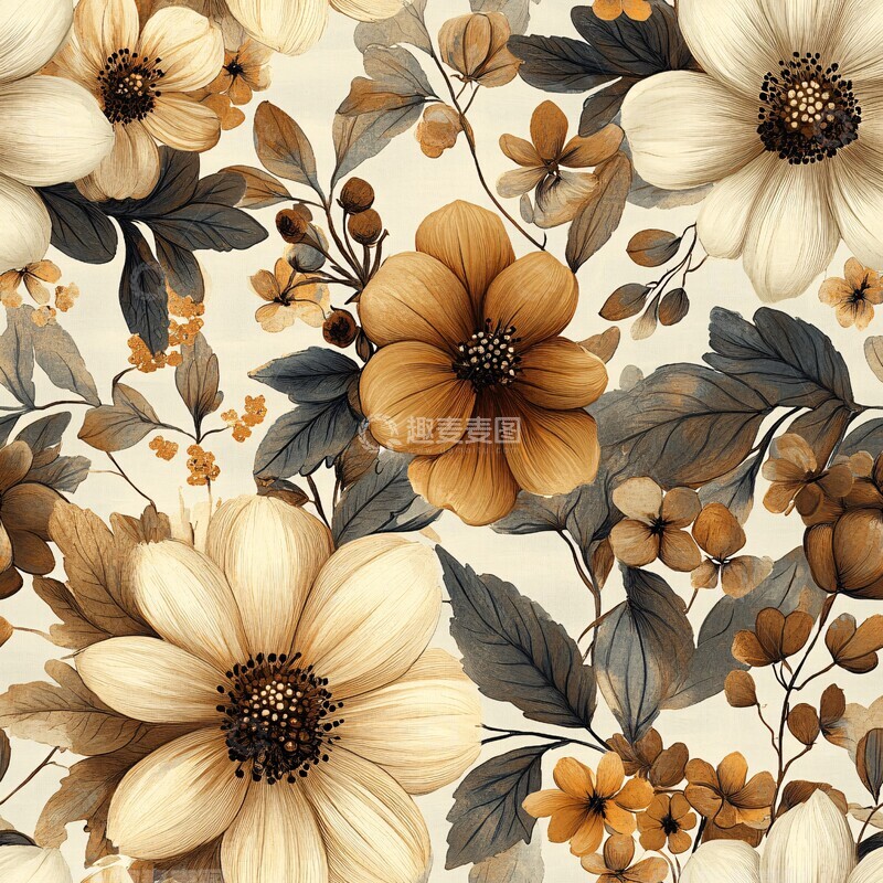 高清大图下载【趣麦麦图】花卉图案纹样2