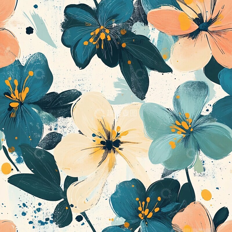 高清大图下载【趣麦麦图】流曲花纹流曲花纹色调3